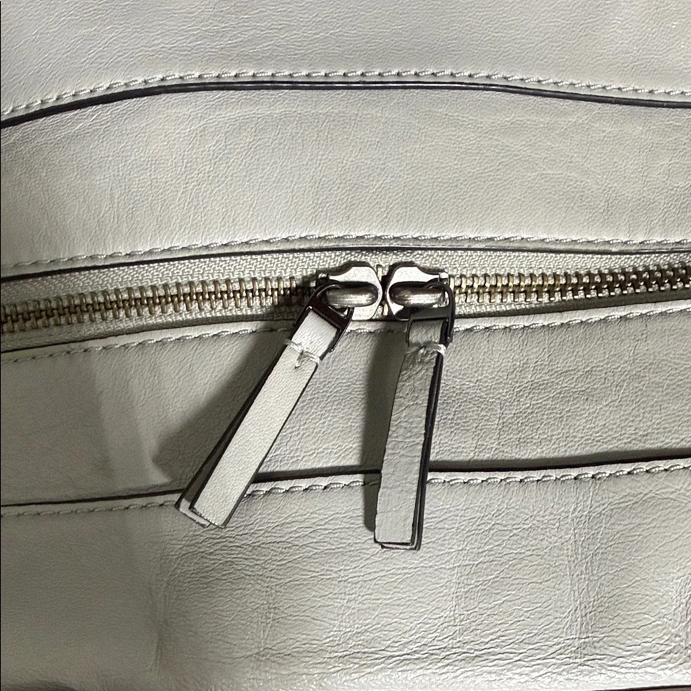 Tory Burch Fleming Satchel Gray Quilted Leather Chain Strap
